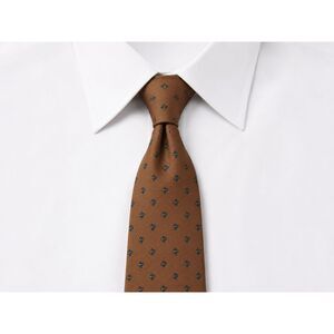 Vintage Countess Mara Silk Tie Brown Geometric Medallion Men Necktie Classic